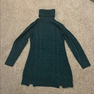 Blue Rain Green Chunky Knit Turtleneck Sweater